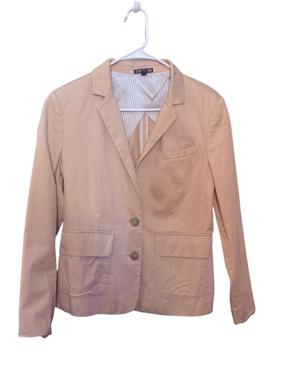 Express Khaki Blazer Jacket Two Button Closure w/ Pockets  sz 10